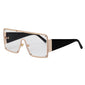 New Style Big Square Frame Piece Trend Rivet Sunglasses